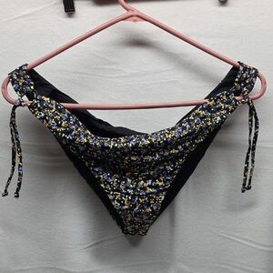 Prana Black and Floral Bikini Bottom